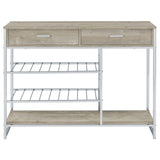 Melrose - 2-Drawer Home Bar Storage With Wine Rack Gray - Gray by Coaster Fine Furniture | Bel Furniture