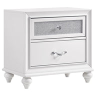 Barzini - 2-drawer Nightstand White by CoasterEveryday | Bel Furniture