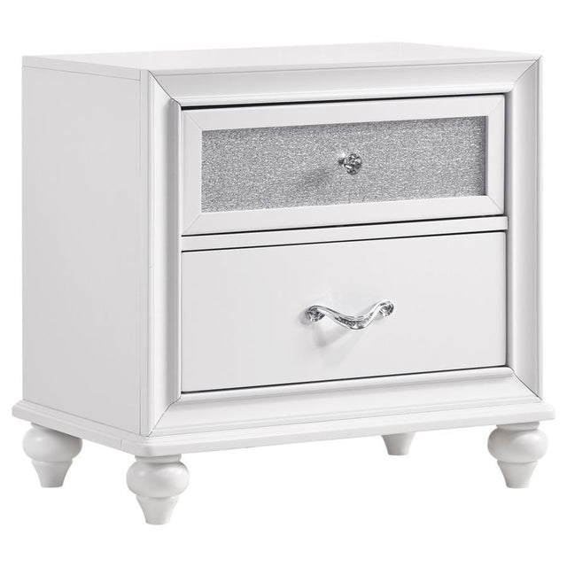 Barzini - 2-drawer Nightstand White by CoasterEveryday | Bel Furniture