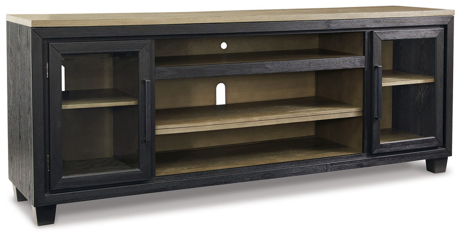 Foyland - Black / Brown - XL TV Stand W/Fireplace Option