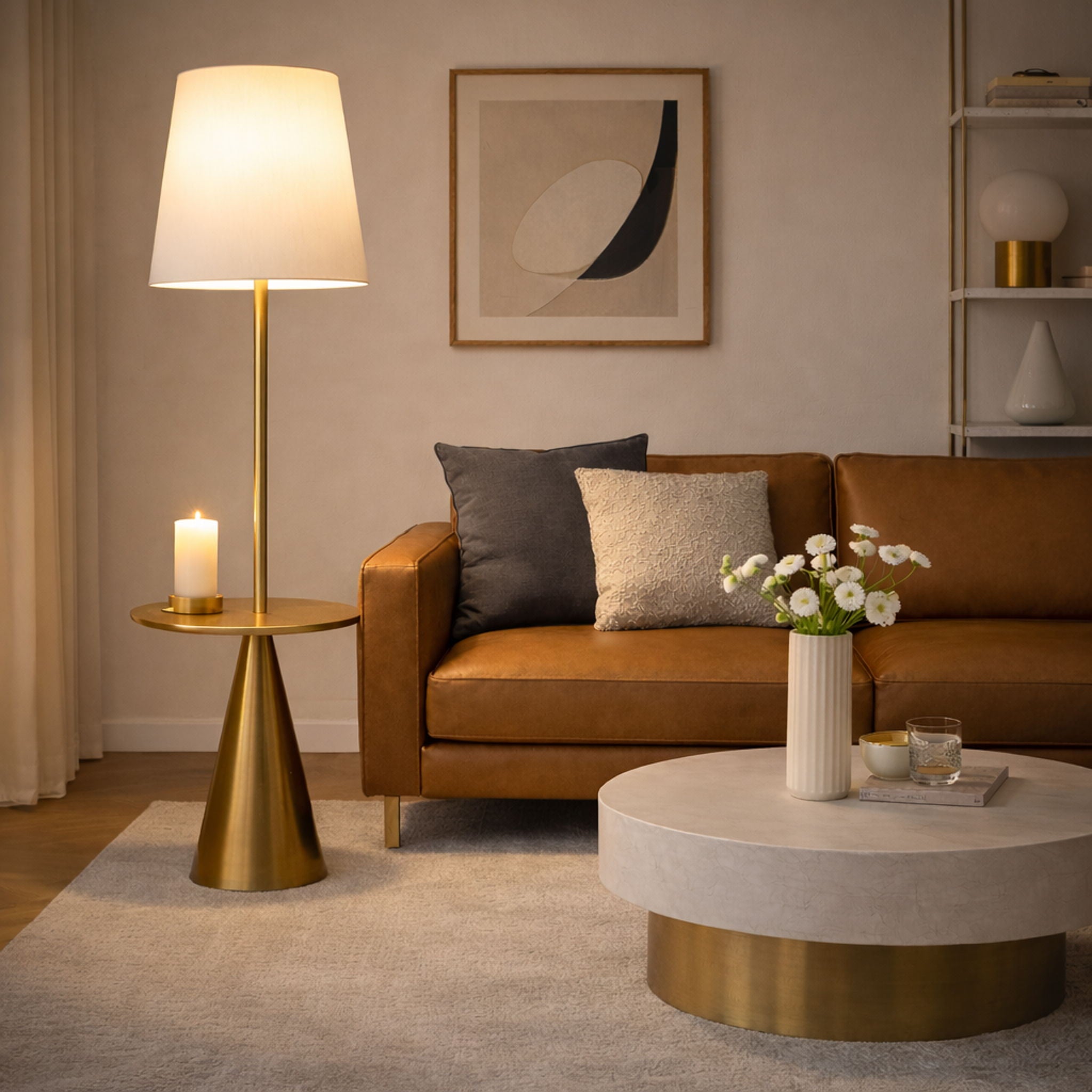 Bel Furniture Celestial Floor Lamp with Accent Table - Thumbnail 5