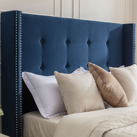 Peyton - Upholstered Bed With 54" High Headboard, Traditional Hand Buttoned Tufting - view 23