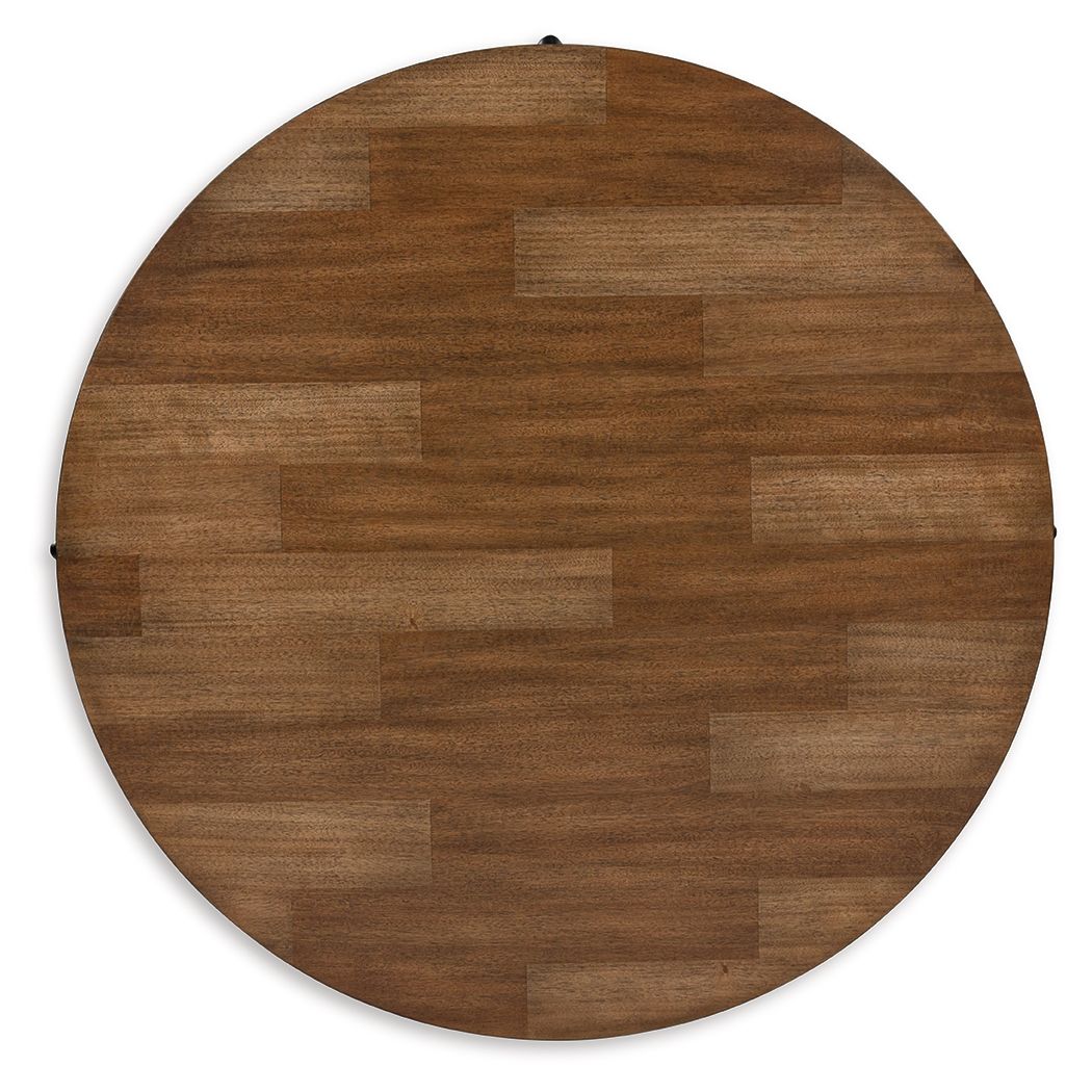 Kraeburn - Brown / Black - Round Cocktail Table by Signature Design by Ashley® | Bel Furniture