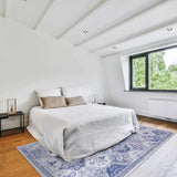 Maval - 6' X 9' Washable Area Rug - Blue