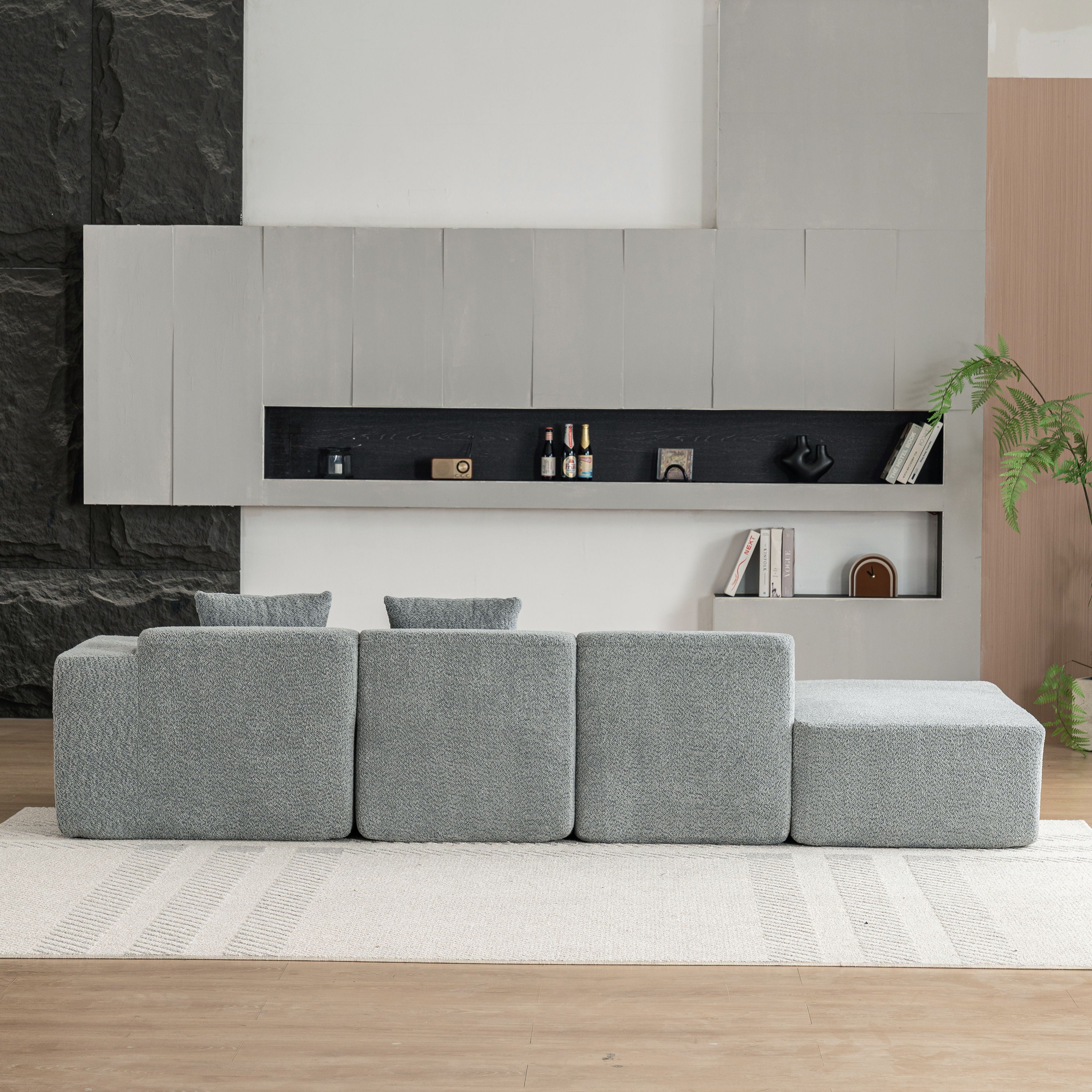 Sectional Sofa Full-Compressed Sofa Couch Free-Combined Sofa For Living Room