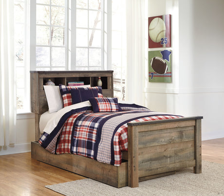 Trinell - Brown - Twin Bookcase Bed With 1 Large Storage Drawer by Signature Design by Ashley® | Bel Furniture