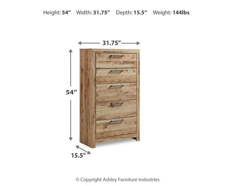 Hyanna - Five Drawer Chest - Tan Brown - view 8