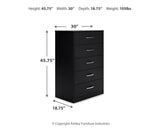 Finch - Five Drawer Chest - 46" Height - Black