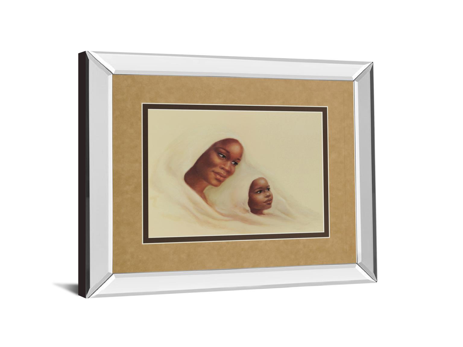 Two Generations - Mirror Framed Print Wall Art - Dark Brown