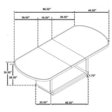 Leandro - 9 Piece Rectangular Dining Table Set - Cream / Burnished Black