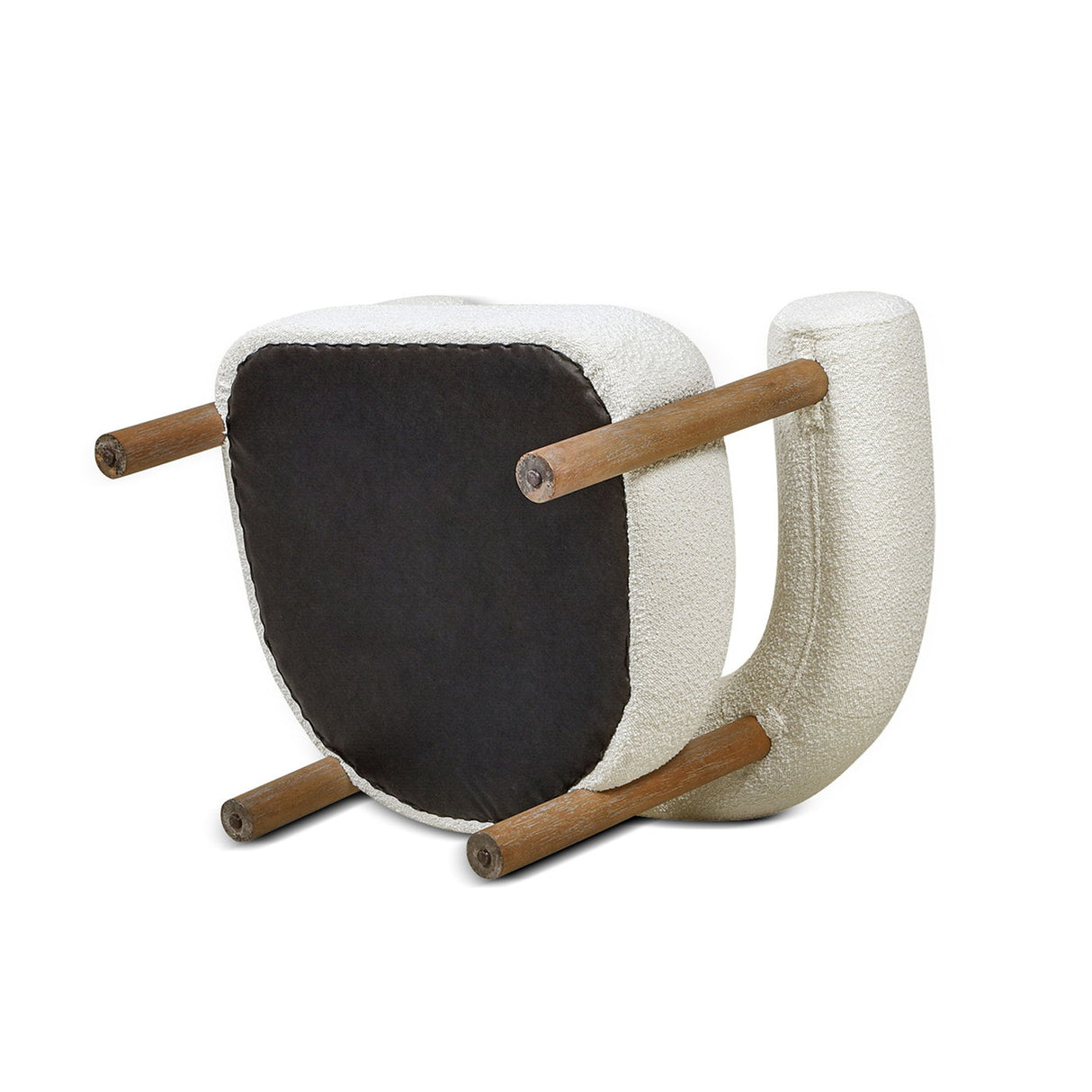 Fuji - Mid Century Modern Barrel Accent Arm Chair - Ivory White by Jennifer Taylor Home | Bel Furniture