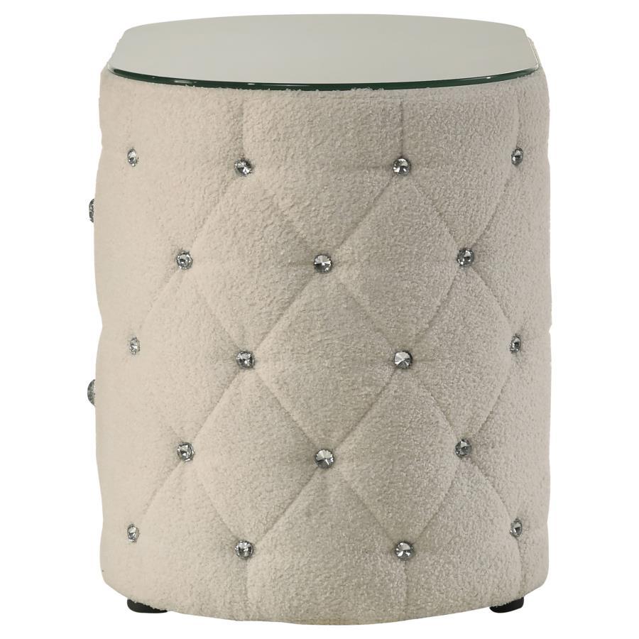 Sonya - 2-Drawer Upholstered Nightstand Bedside Table - Ivory by Coaster Fine Furniture | Bel Furniture