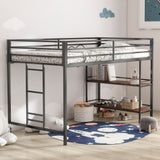 Adam - Junior Twin Loft Bunk Bed With Cinnamon Wood Shelf - Black by House & Home Furniture | Bel Furniture