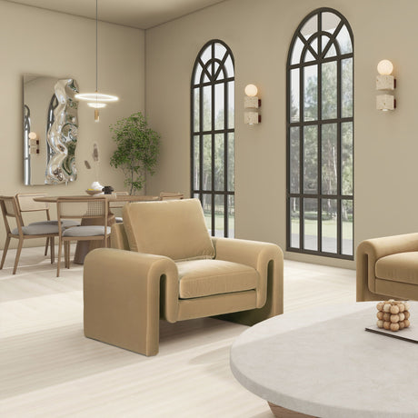 Mason - Arched Arm Chair - Camel Brown Beige by Jennifer Taylor Home | Bel Furniture