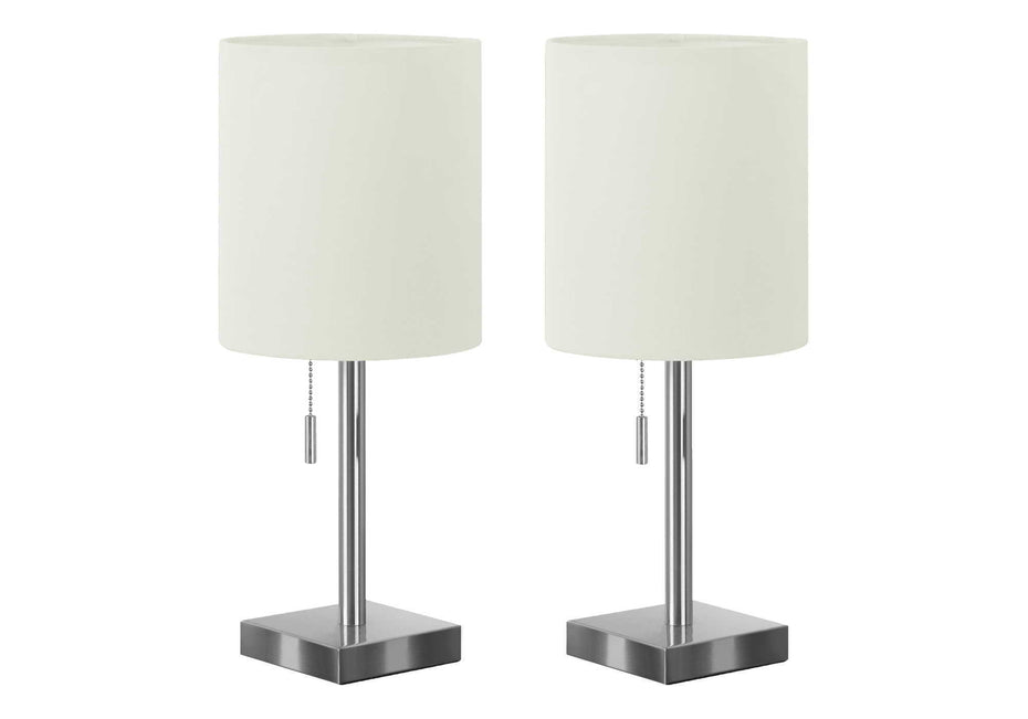 Lighting, Table Lamp, USB Port Included, Nickel, Contemporary (Set of 2)