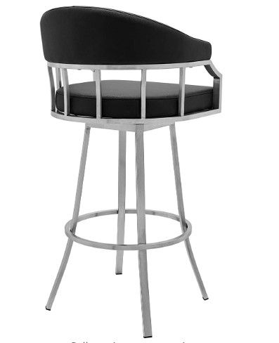 Low Back Bar Height Bar Chair - Black / Silver