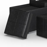 Avalon - 5 Piece Storage Ottoman - Distressed Black by Simpli-Home | Bel Furniture