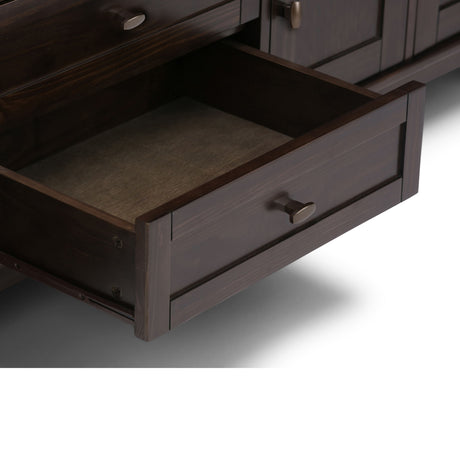 Warm Shaker - TV Media Stand Handcrafted - Tobacco Brown by Simpli-Home | Bel Furniture