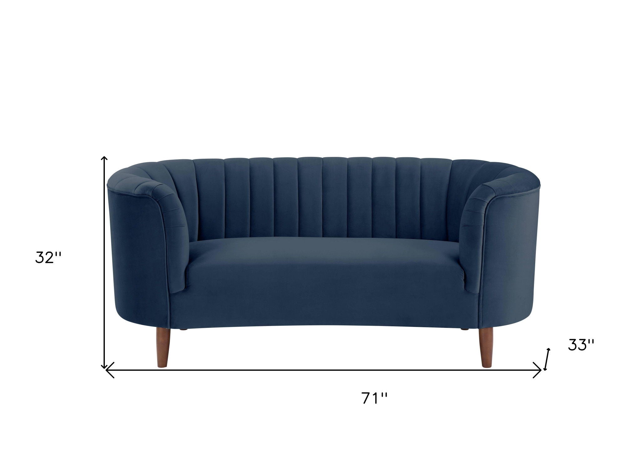 Velvet Loveseat - Blue / Brown