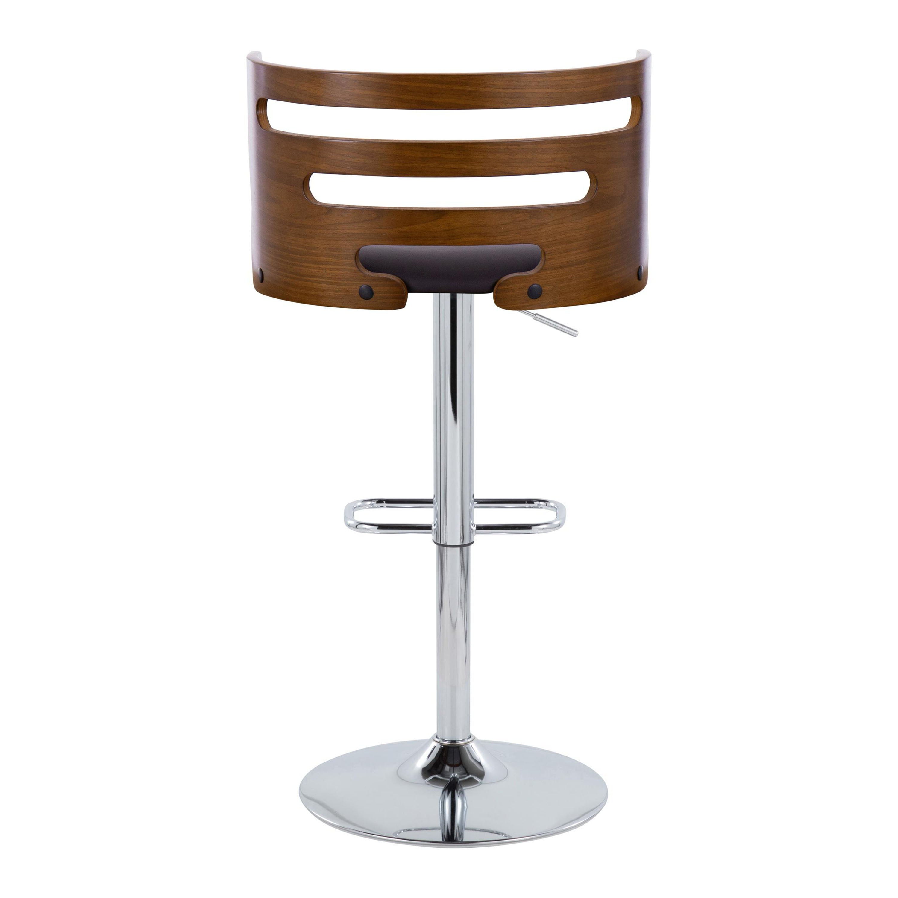 Cosi - Mid Century Modern Adjustable Barstool With Swivel With Rounded Rectangle Footrest (Set of 2)