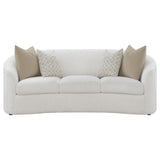 Rainn - Boucle Upholstered Sloped Arm Sofa - Latte by CoasterEssence | Bel Furniture