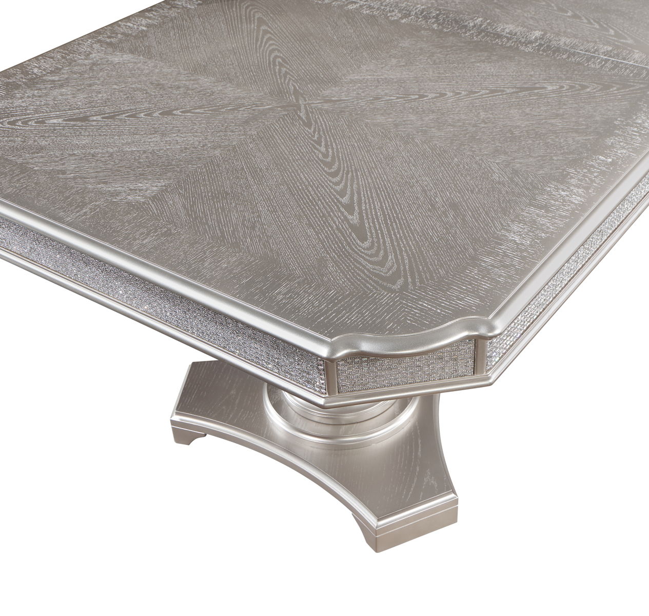 Klina - Dining Table Top (2 X 18 Leaf) - Silver