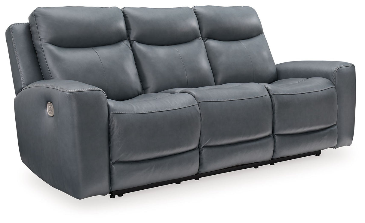 Mindanao - Steel - 2 Pc. - Power Reclining Sofa, Power Reclining Loveseat with Console by Signature Design by Ashley® | Bel Furniture