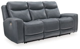 Mindanao - Steel - 2 Pc. - Power Reclining Sofa, Power Reclining Loveseat with Console by Signature Design by Ashley® | Bel Furniture