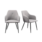 Contemporary Upholstered Woven Dining Chairs by Walker Edison | Bel Furniture