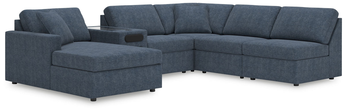 Modmax - Ink - Sectional Blue 6 Pc. Sectional With Laf Corner Chaise And Audio Console by Signature Design by Ashley® | Bel Furniture