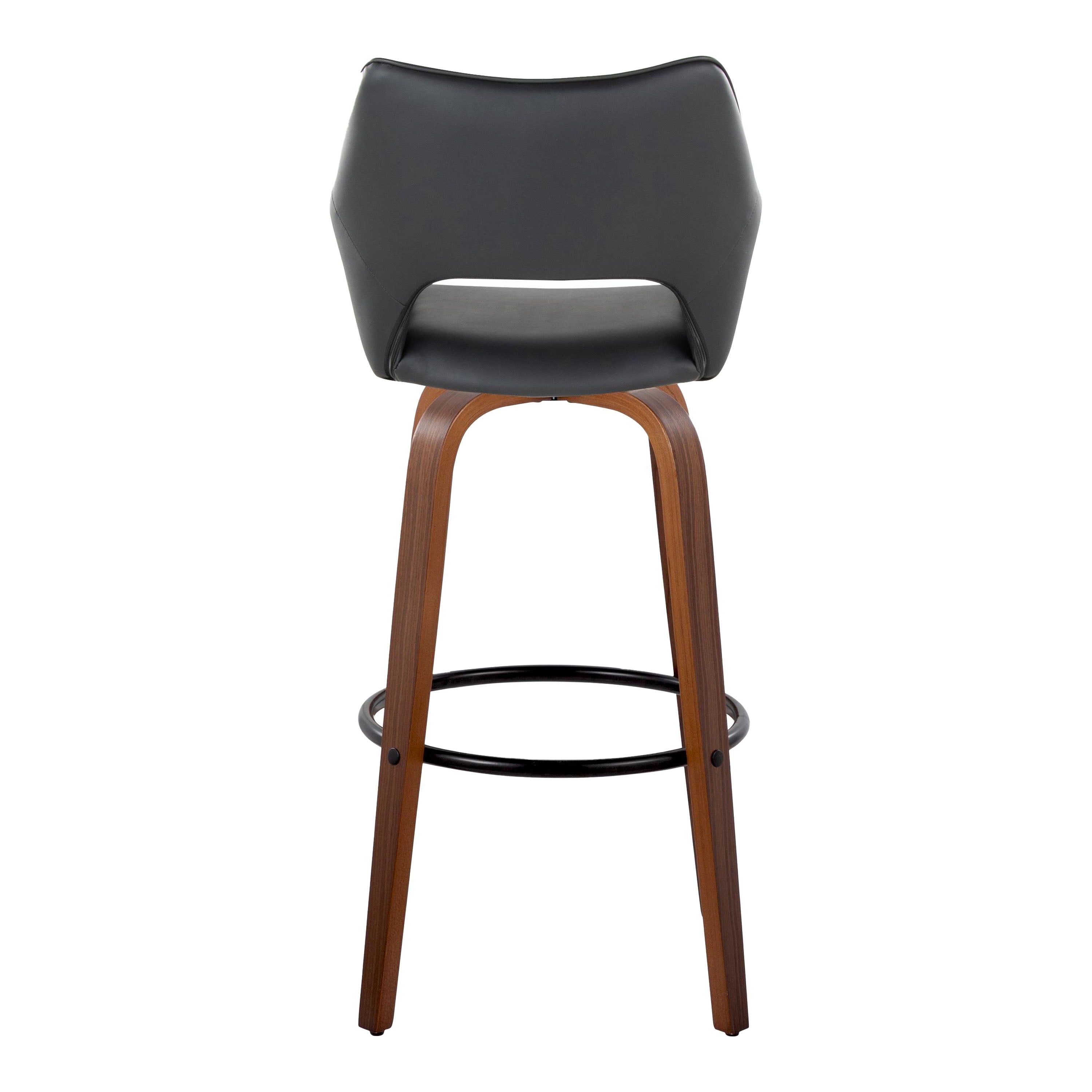 Mustang - Contemporary Fixed Height Barstool With Swivel & Round Footrest (Set of 2)