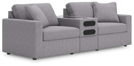 Modmax - Granite - Sectional Gray 3 Pc. Sectional With Audio Console by Signature Design by Ashley® | Bel Furniture