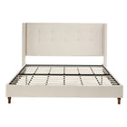 Peyton - Upholstered Bed With 54" High Headboard, Traditional Hand Buttoned Tufting