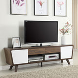 Alvin - 2 Door Engineered Wood TV Stand - Dark Walnut by CoasterEssence | Bel Furniture