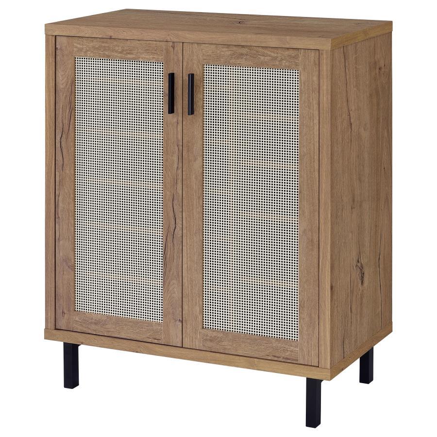 Teller - 2-Door Shoe Storage Cabinet - Natural Oak by Coaster Fine Furniture | Bel Furniture