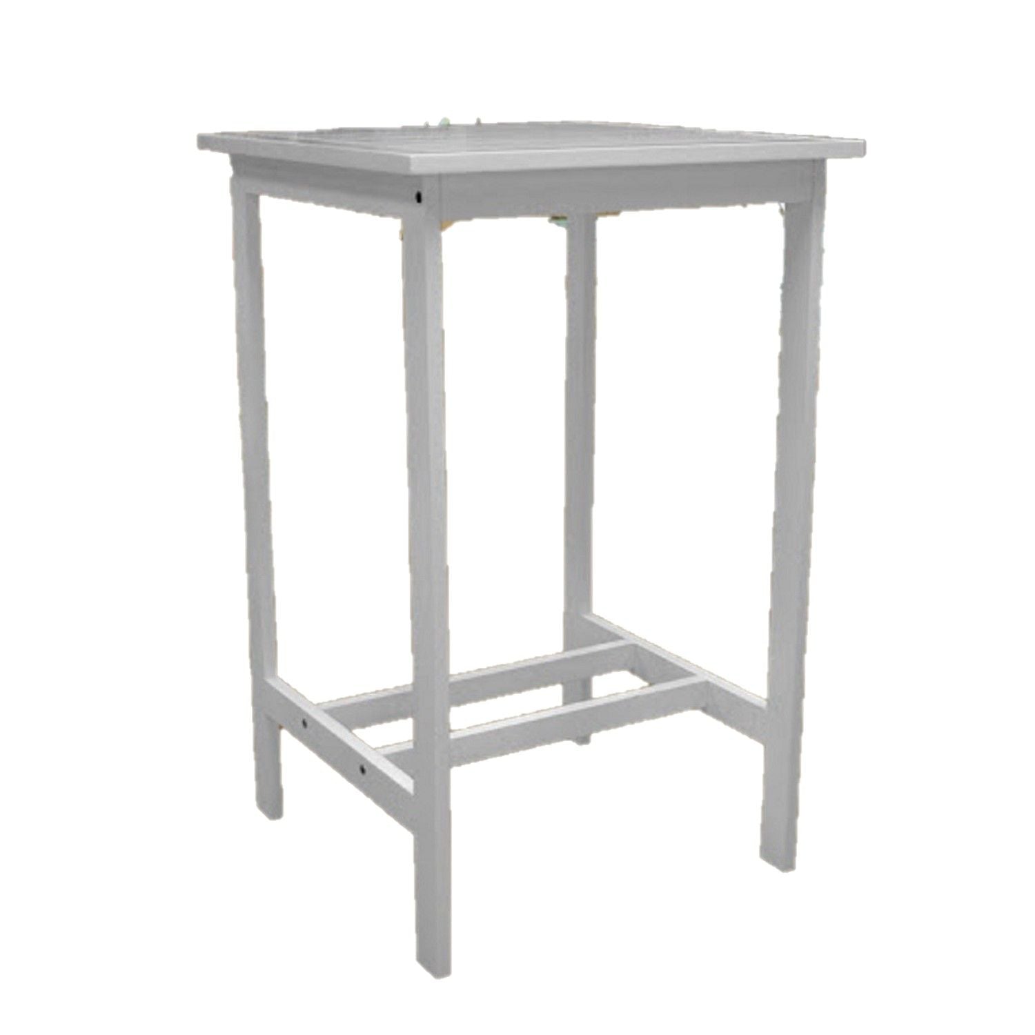 Solid Wood Slat Indoor Outdoor High Top Bar Table - White