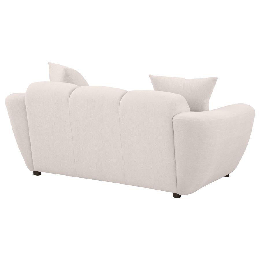 Destino - Chenille Upholstered Splayed Arm Loveseat - Greige