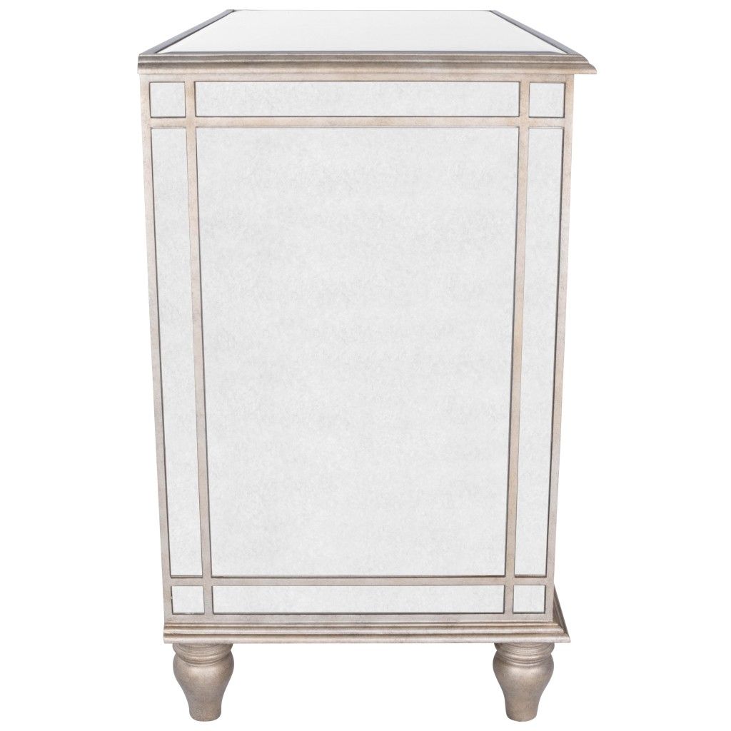 Rectangle Three Drawer Console Storage Chest - Mirrored