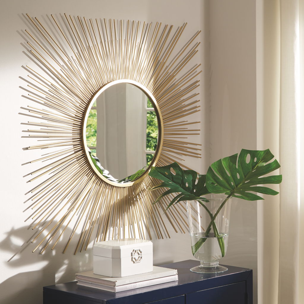 Elspeth - Gold Finish - Accent Mirror by Signature Design by Ashley® | Bel Furniture