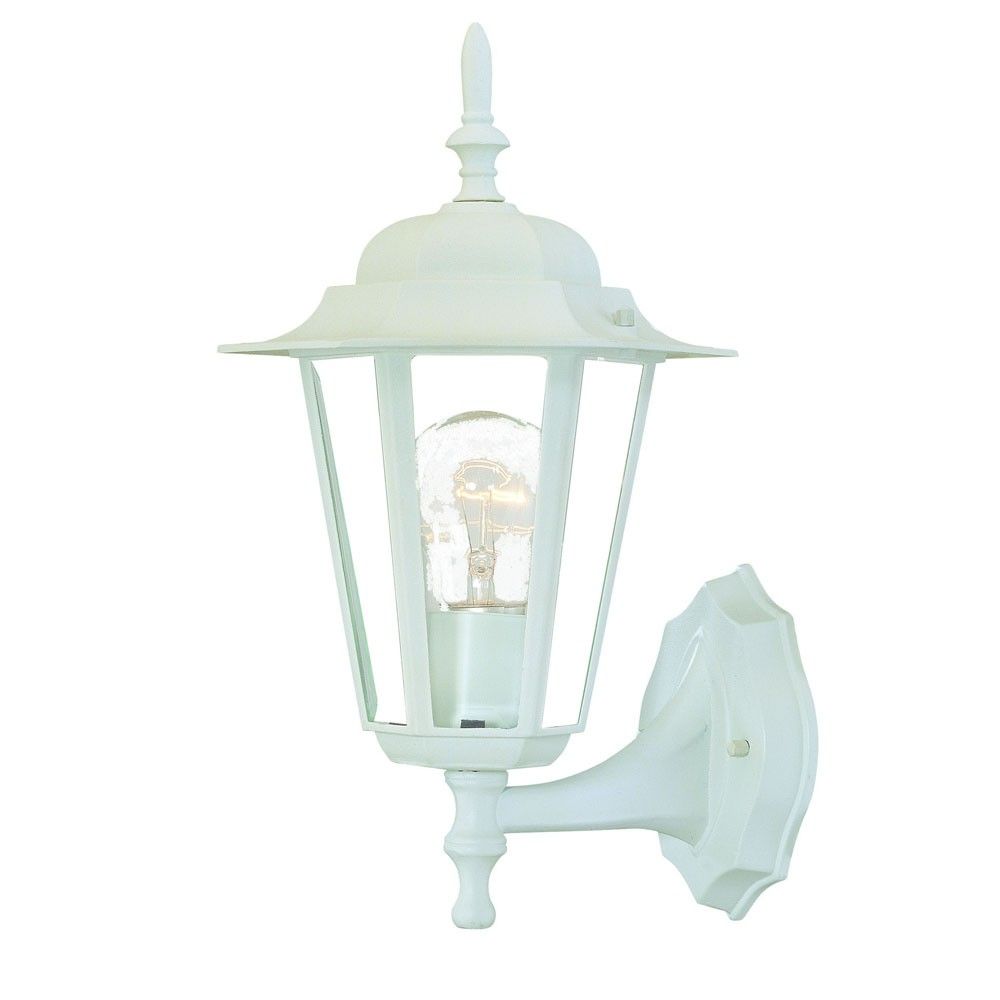 Glass Lantern Wall Light - White