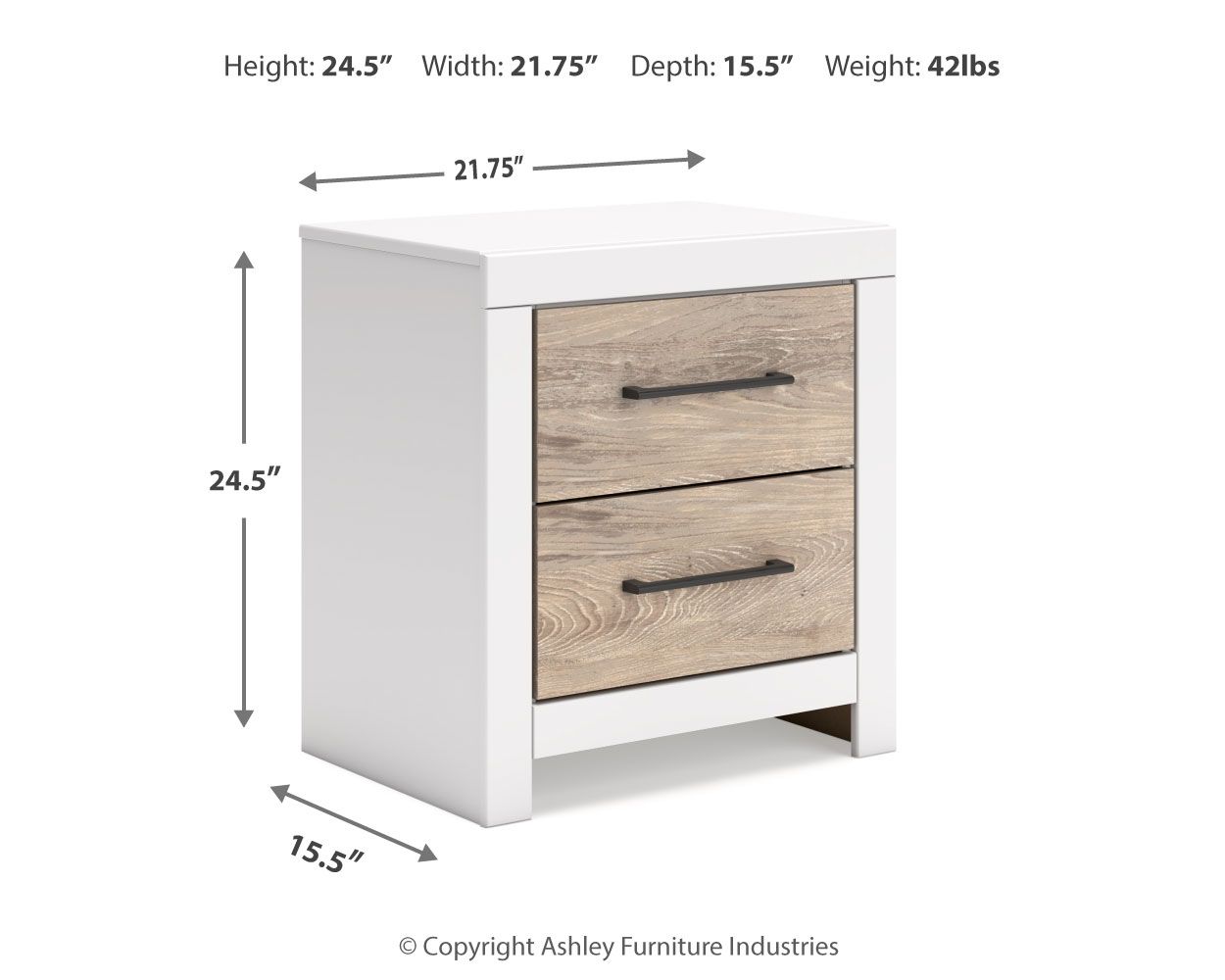 Charbitt - Two-tone - Two Drawer Night Stand