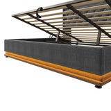 Upholstered Bed, 360 Surround LED Function, Remote Control, Hydraulic Storage Bed With USB, Type-C Charging (Without Mattress)