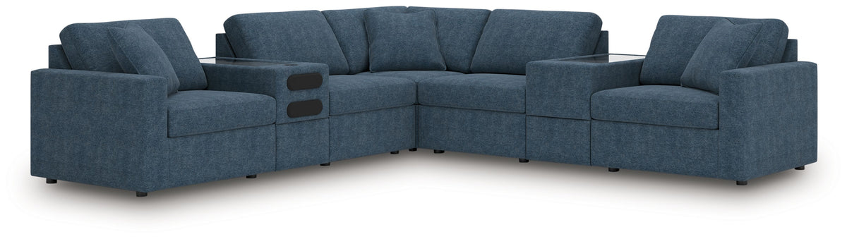 Modmax - Ink - Sectional Blue 7 Pc. Sectional With Audio And Storage Consoles by Signature Design by Ashley® | Bel Furniture