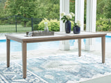Rainier Ranch - Rectangle Dining Table With Umbrella Option - Brown / Beige
