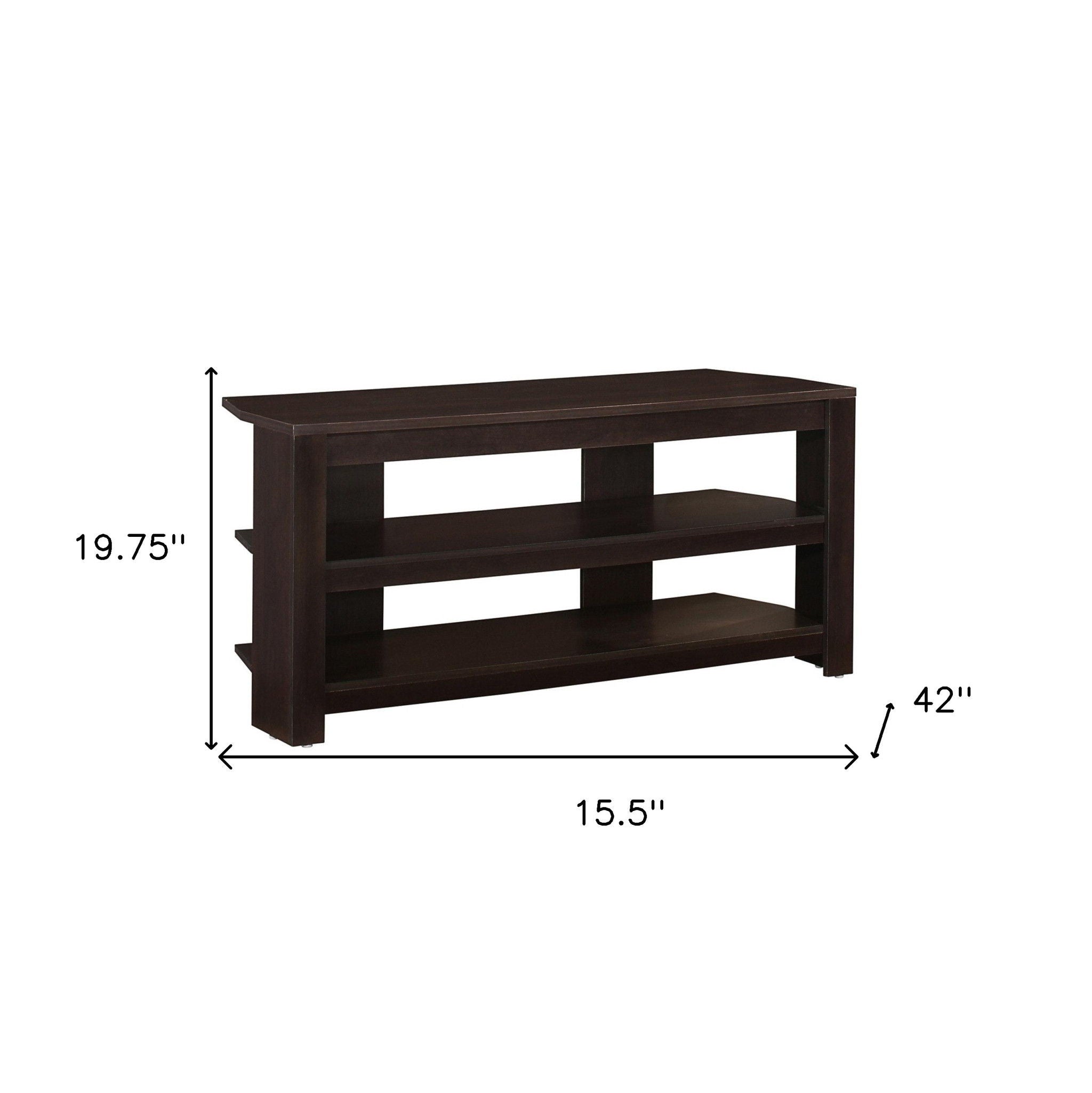 Open Shelving, TV Stand - Dark Brown