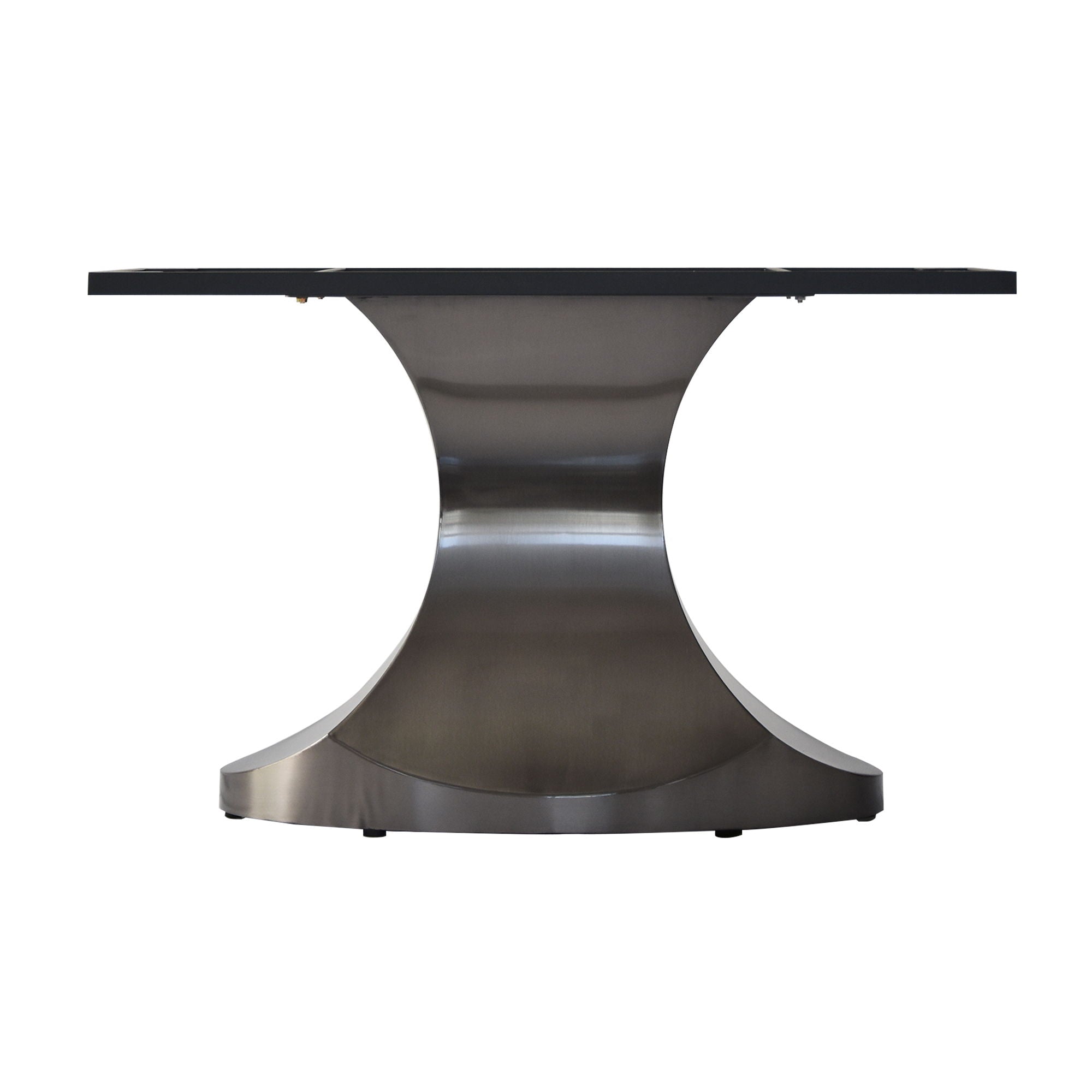 70.84" Modern Artificial Stone Panel Stainless Steel Curved Legs, Can Accommodate 6-8 People - White / Gray