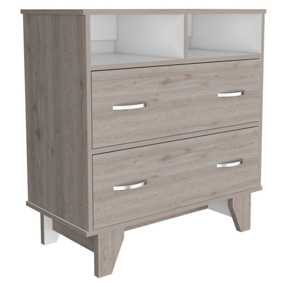 Two Drawer Dresser - Light Gray