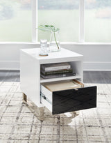Gardoni - White / Black - Chair Side End Table by Signature Design by Ashley® | Bel Furniture