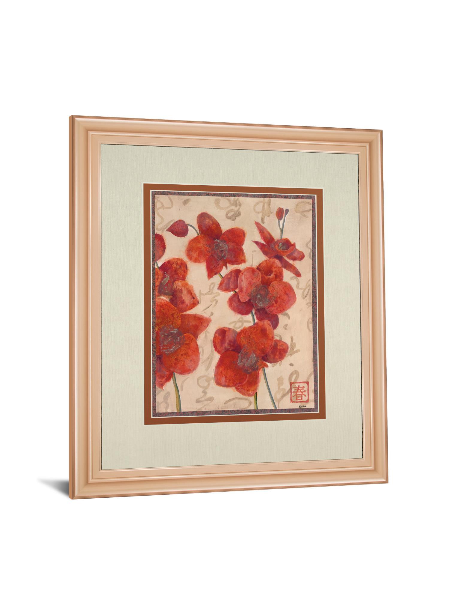 Asian Orchid I By Hollack - Framed Print Wall Art - Red