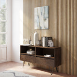 Chase - Low Bookcase - Rustic Natural Aged Brown by Simpli-Home | Bel Furniture